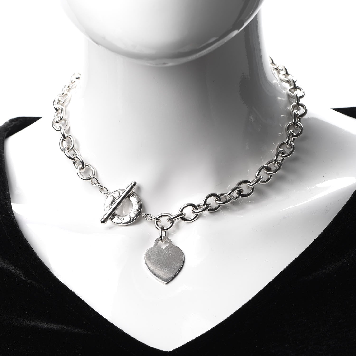 Tiffany Sterling Silver Heart Tag Toggle Necklace 2 of 4