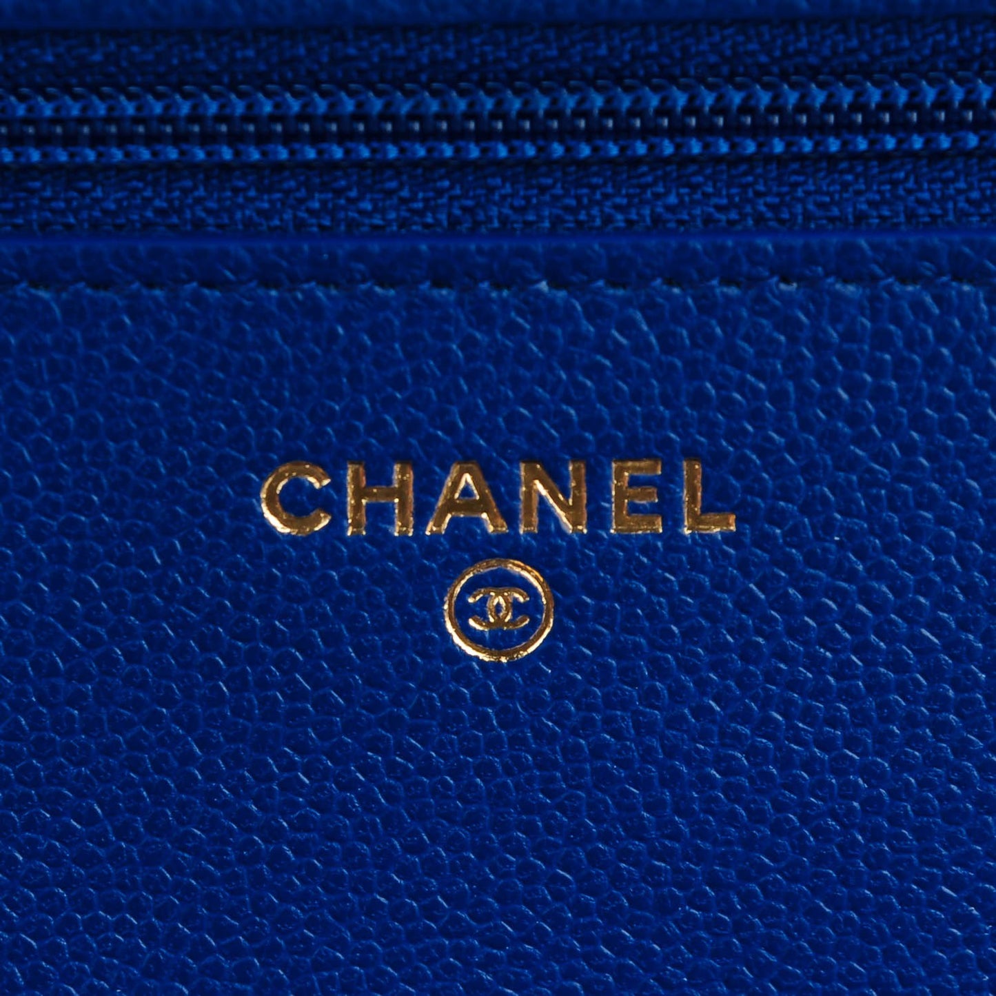 Caviar Quilted Boy Wallet On Chain WOC Dark Blue