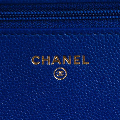 Chanel Caviar Quilted Boy Wallet On Chain WOC Dark Blue 6 of 7