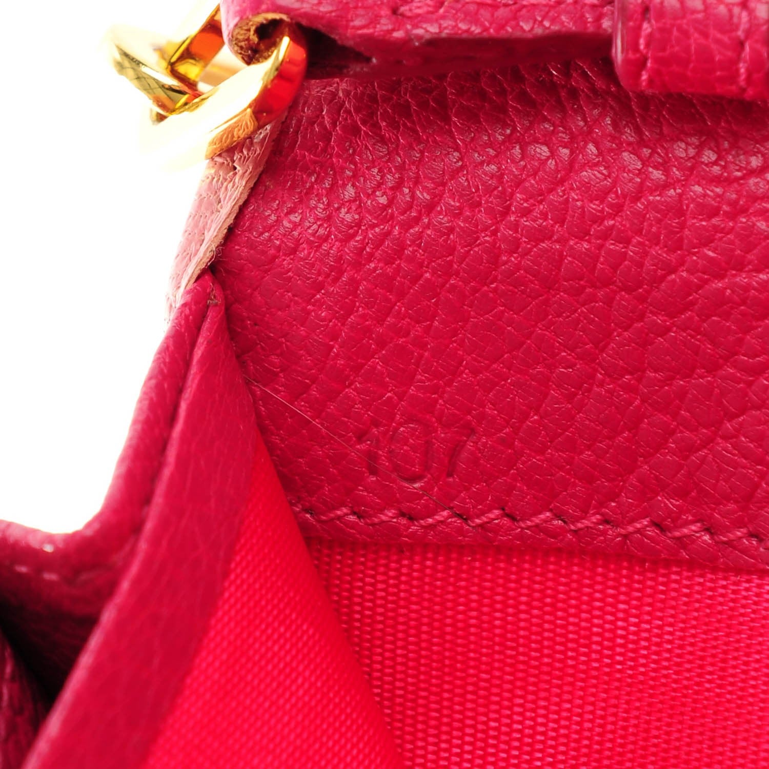 Miu Miu Goatskin Madras Bi-Color Wallet On Chain Rosa Peonia 8 of 8