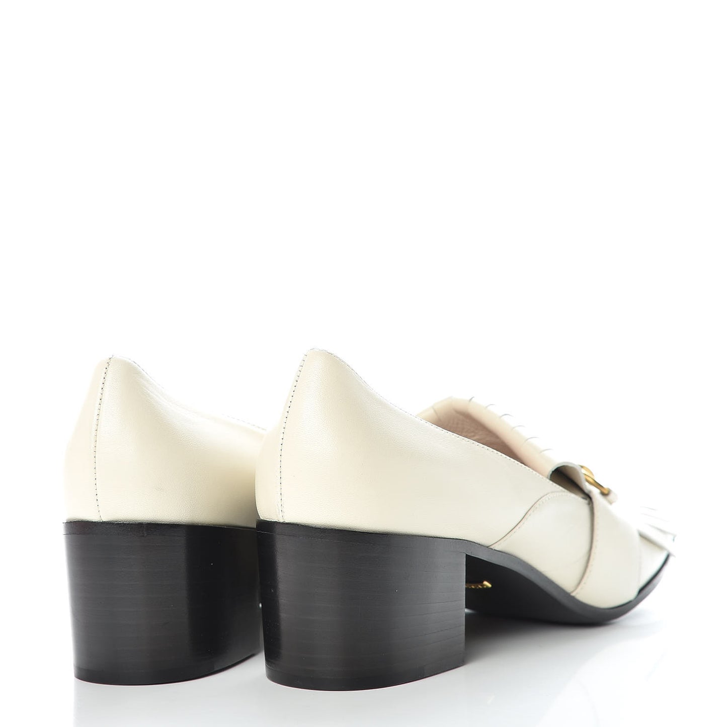 Malaga Kid Polly Kiltie Fringe 55mm Loafer Pumps 40 Mystic White