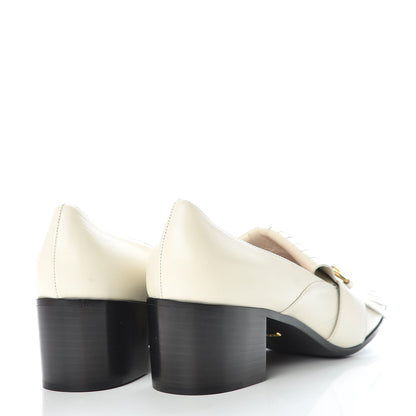 Gucci Malaga Kid Polly Kiltie Fringe 55mm Loafer Pumps 40 Mystic White 4 of 8