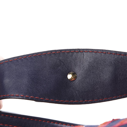 Gucci Canvas Embroidered Wave Hobo Blue Red 11 of 11