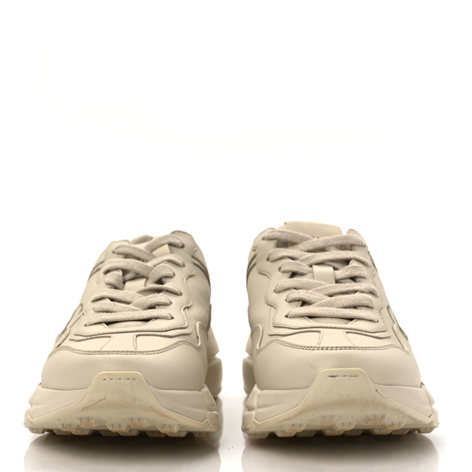 Gucci Calfskin Logo Womens Rhyton Sneakers 36.5 Ivory 2 of 8