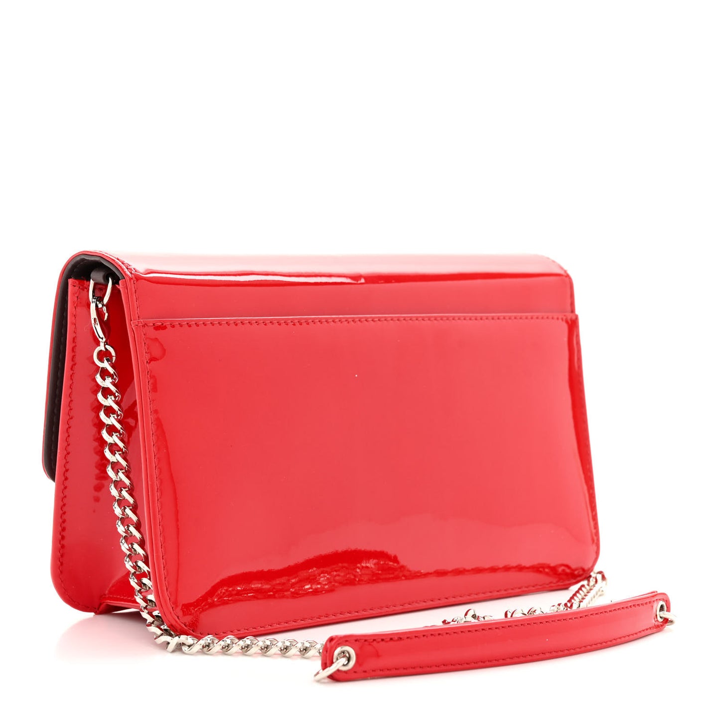 Metallic Box Patent Calfskin Miss Dior Promenade Pouch Red