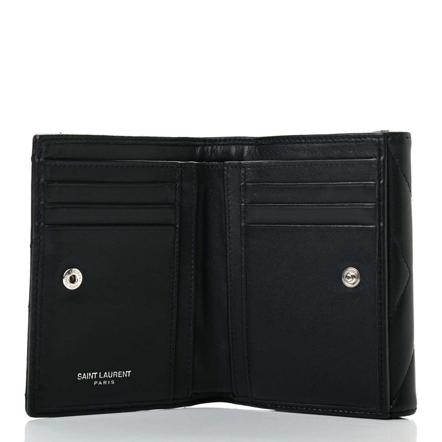 Lambskin Y Quilted Monogram Compact Loulou Wallet Black