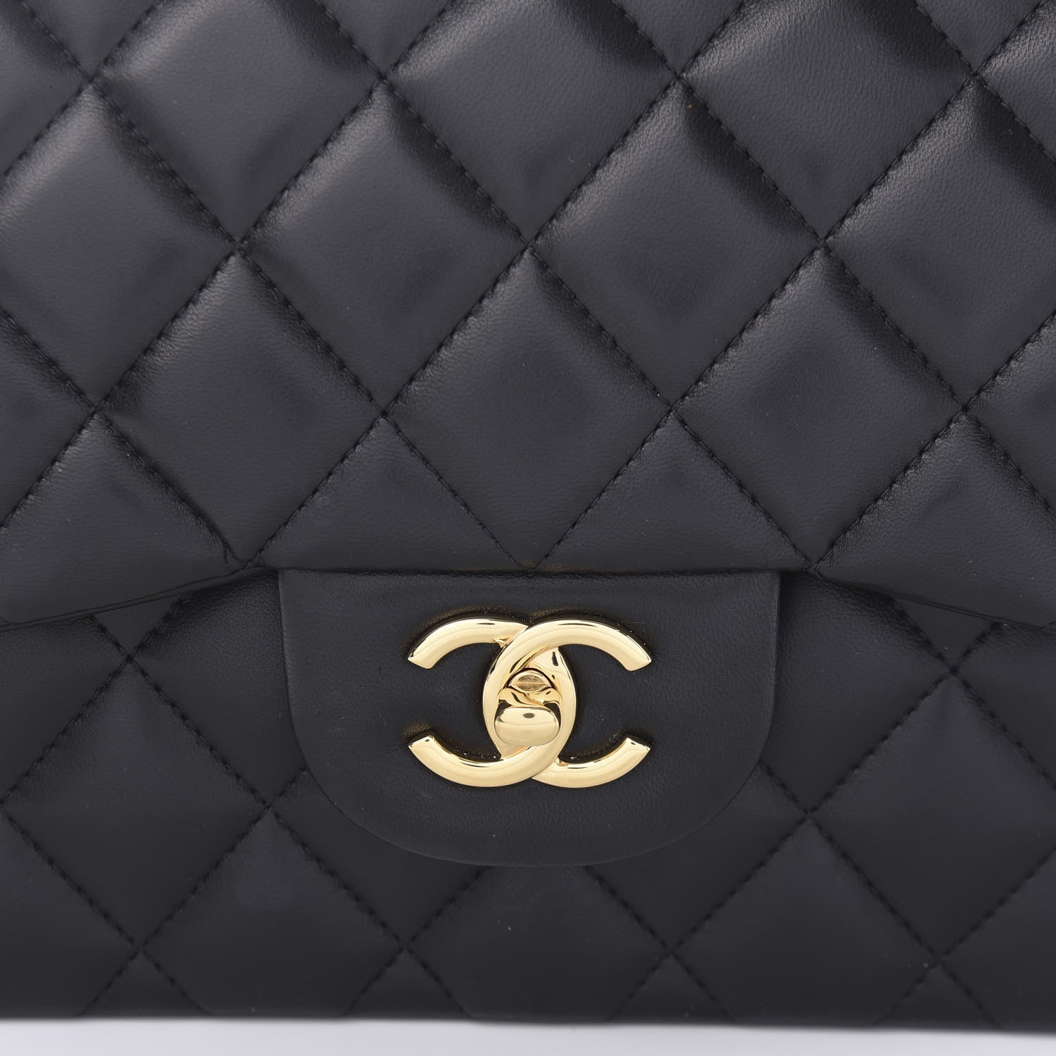 Chanel Lambskin Quilted Jumbo Double Flap Black 10 of 10