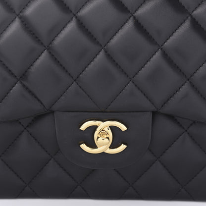 Chanel Lambskin Quilted Jumbo Double Flap Black 10 of 10