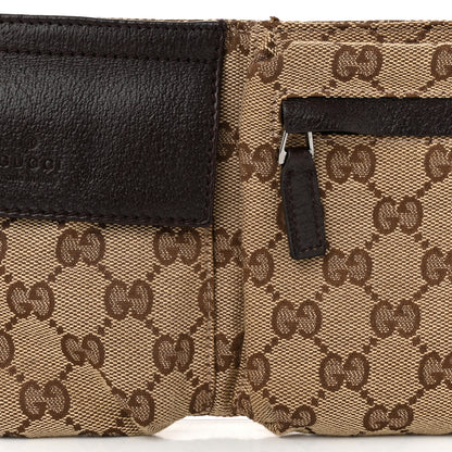 Gucci GG Monogram Web Double Pocket Belt Bag Dark Brown 7 of 10