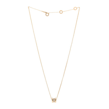 Bulgari 18K Yellow Gold Diamond Small B.Zero1 Pave Pendant Necklace 3 of 5