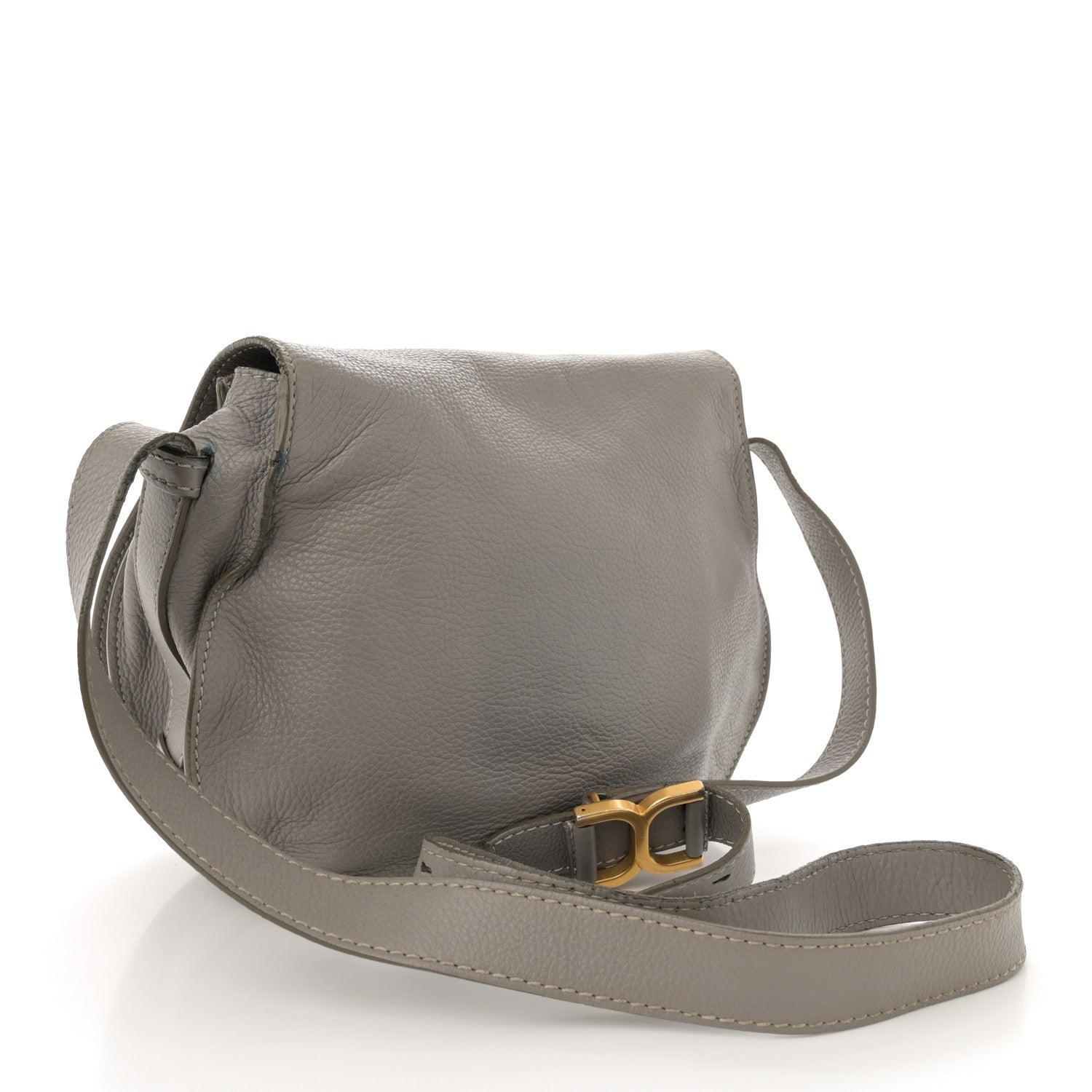 Chloe Calfskin Medium Marcie Round Crossbody Bag Cashmere Grey 3 of 17