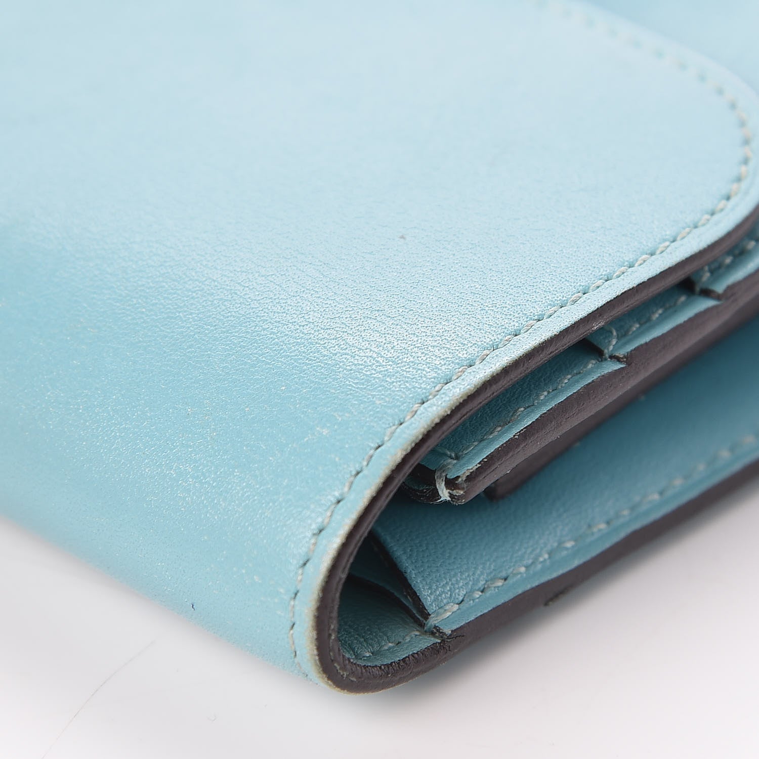 Hermes Tadelakt Lizard Constance Short Wallet Bleu Atoll Ficelle 11 of 11