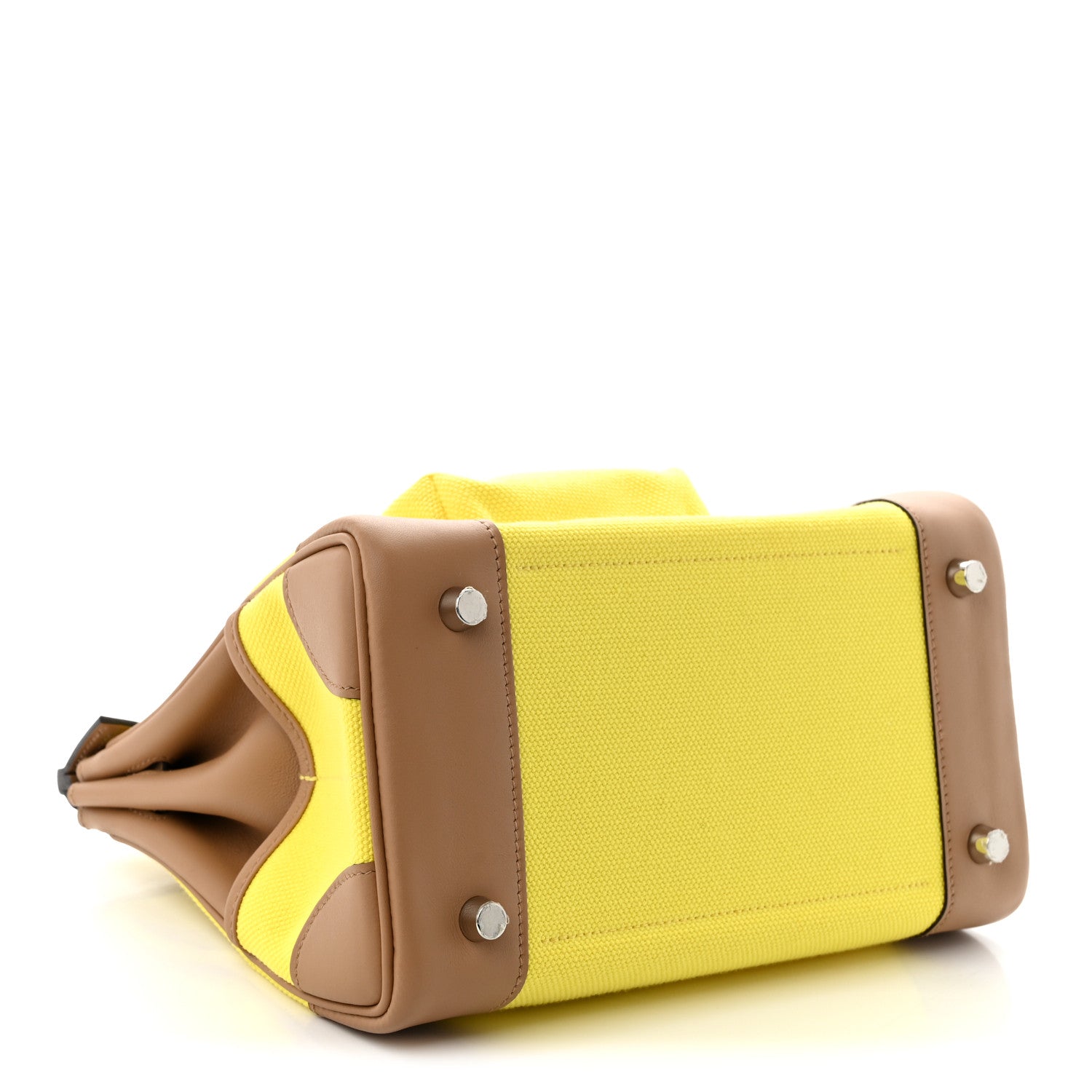 Hermes Toile Goeland Swift Cargo Birkin 25 Jaune Citron Chai 4 of 11