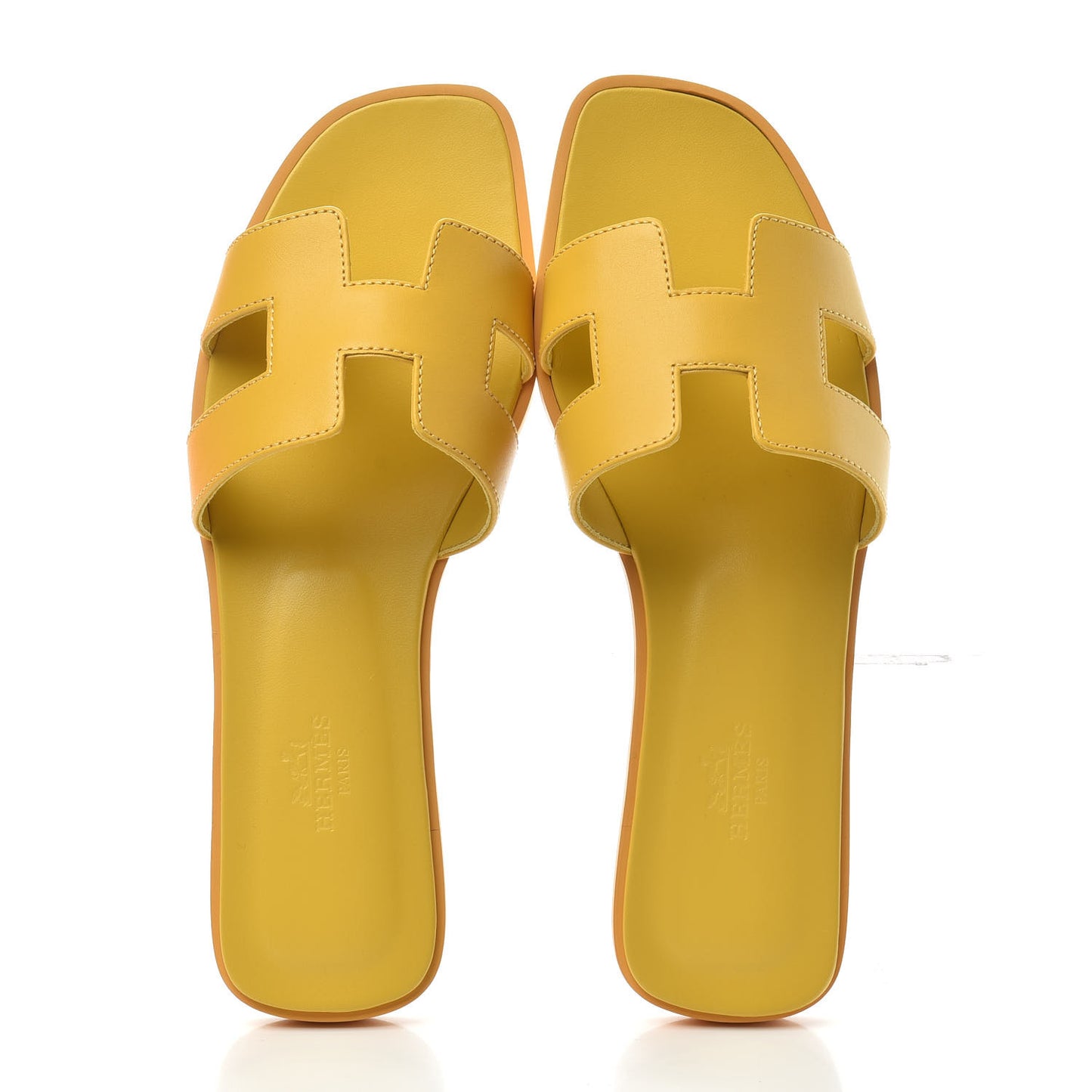Calfskin Oran Sandals 37.5 Jaune Citron