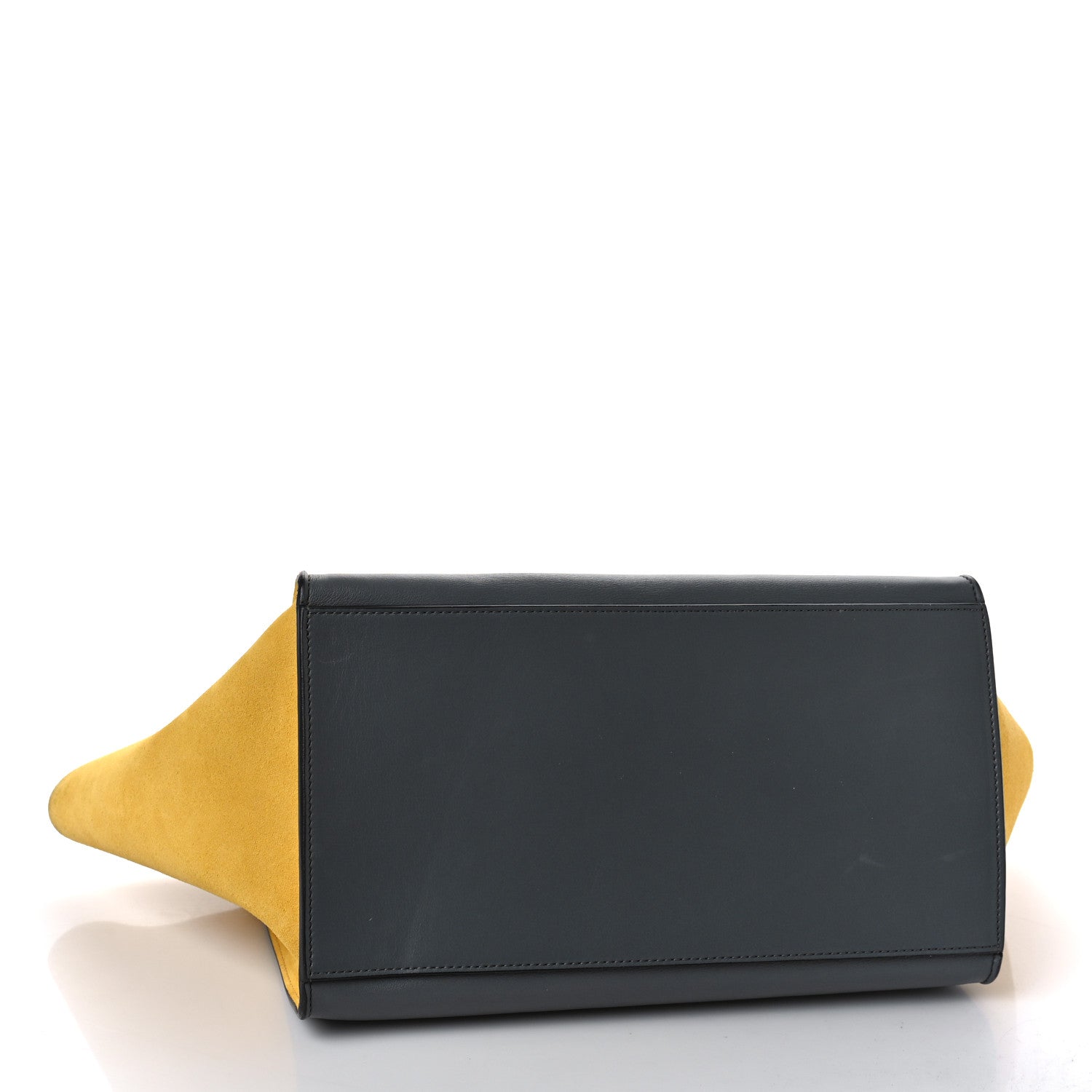 Celine Smooth Calfskin Suede Medium Tri-Color Trapeze Mustard 4 of 11