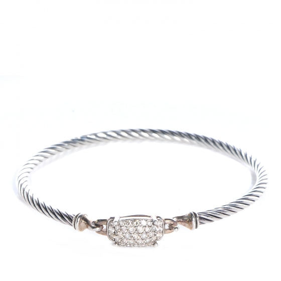 Sterling Silver Diamond 3mm Small Wheaton Bracelet