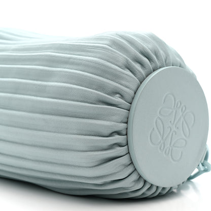 Loewe Lambskin Pleated Bracelet Pouch Chain Shoulder Bag Aquamarine 10 of 10