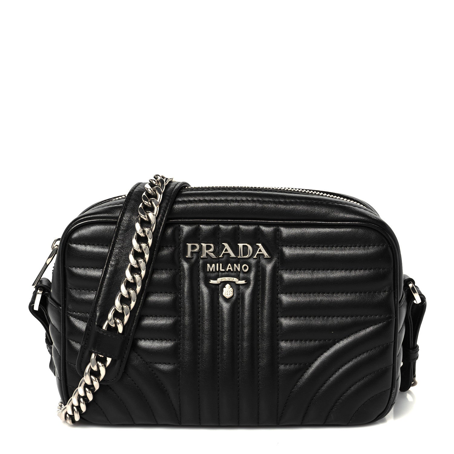 Prada Soft Calfskin Diagramme Camera Bag Black 1 of 9
