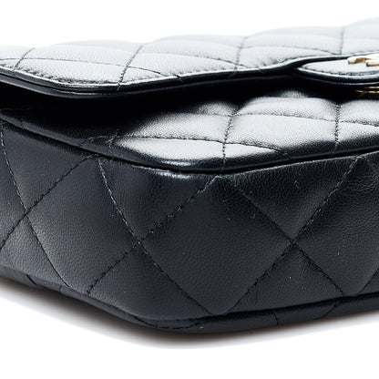 Chanel Lambskin Quilted Flap Phone Holder With Chain Black 8 of 9