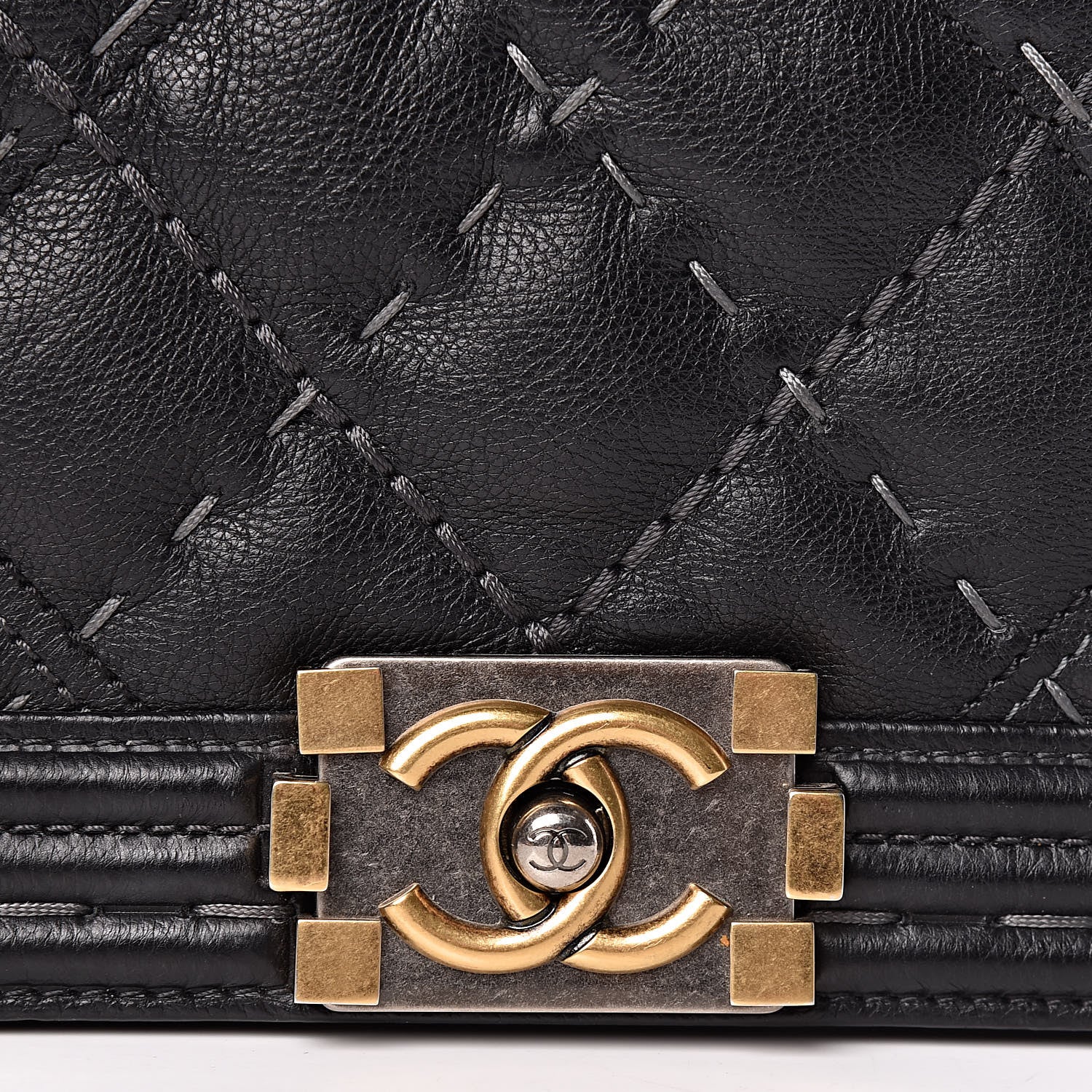 Chanel Calfskin Double Stitch Medium Boy Flap Black 8 of 10