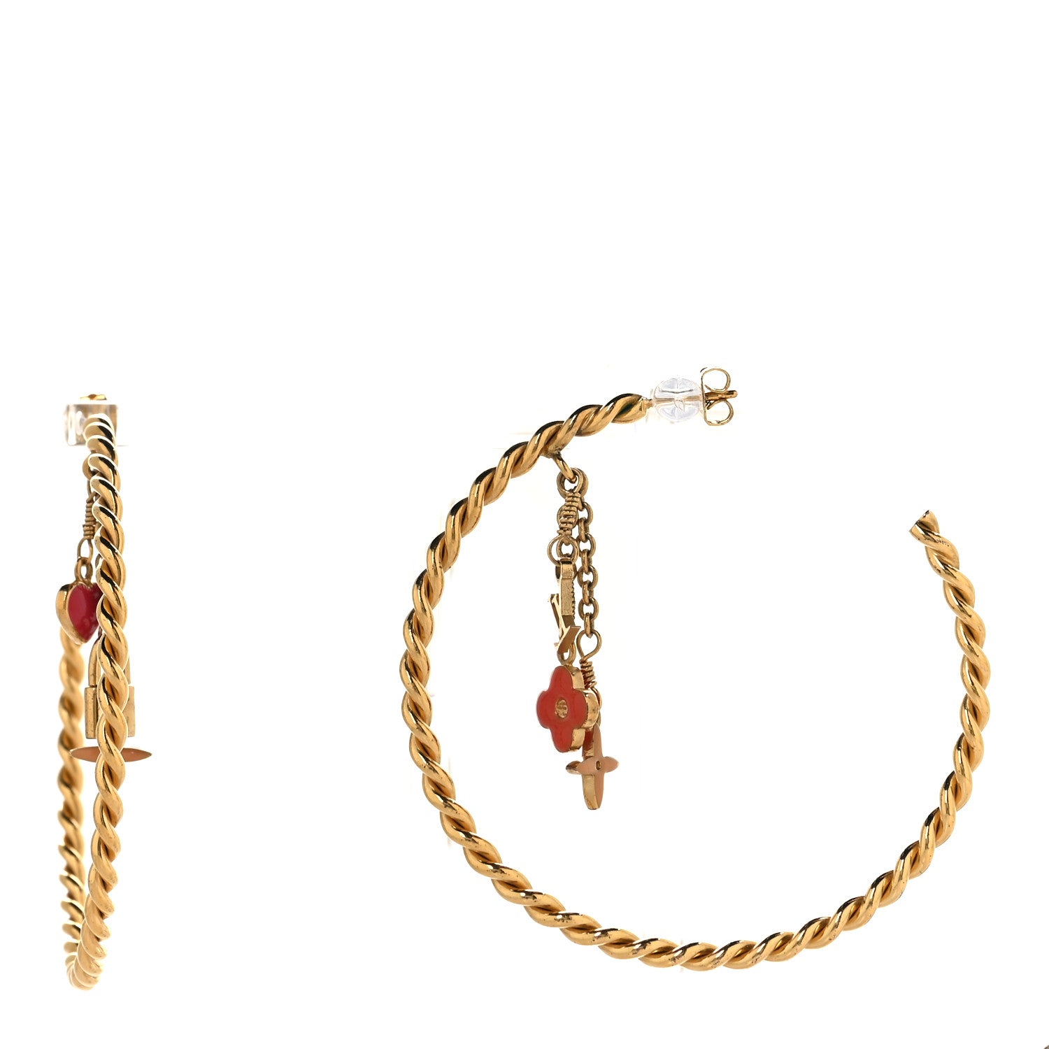 Louis Vuitton Sweet Monogram Creole Hoop Earrings Gold 1 of 4