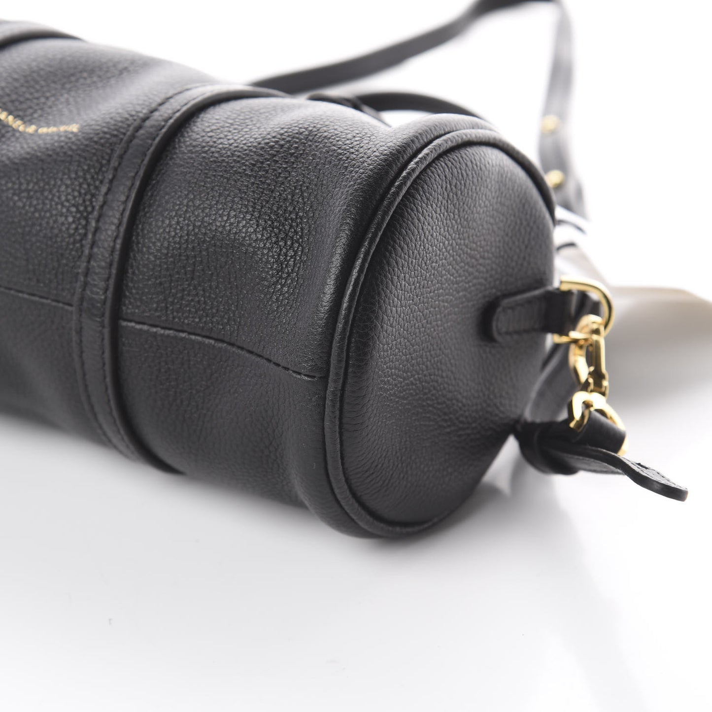 Pebbled Calfskin Mini Mini Duffel Bag Black
