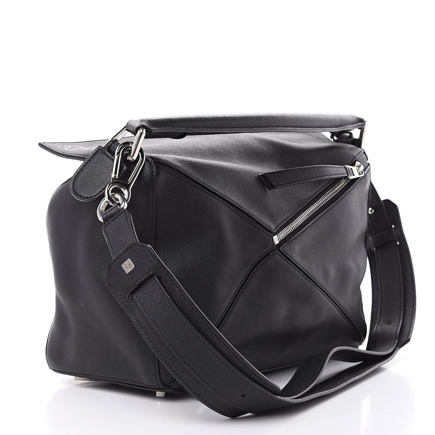 Calfskin Medium Puzzle Bag Black