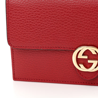 Gucci Dollar Calfskin Interlocking G Chain Wallet Red 12 of 12