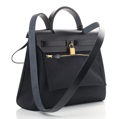 Hermes Toile Vache Hunter Herbag Zip PM 31 Black 3 of 8