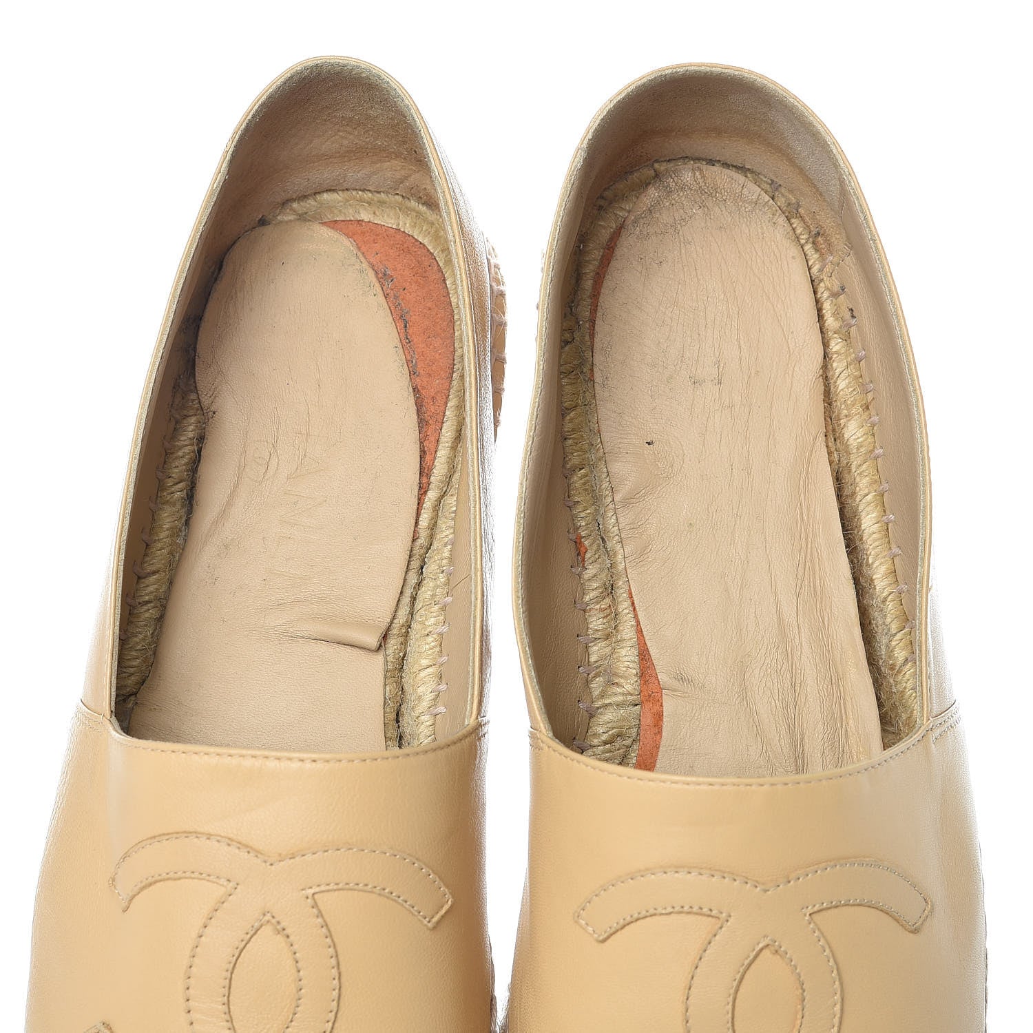 Chanel Lambskin CC Espadrilles 41 Beige Black 7 of 11