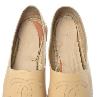 Chanel Lambskin CC Espadrilles 41 Beige Black 7 of 11