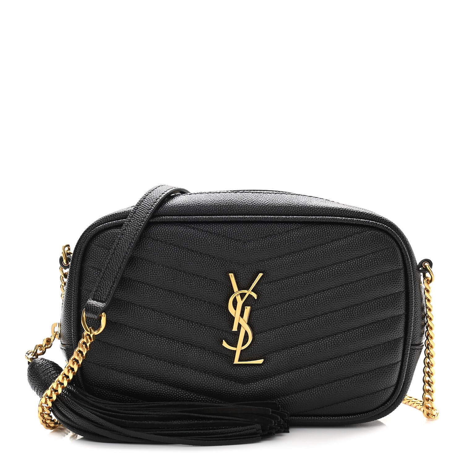 Saint Laurent Grain De Poudre Matelasse Monogram Mini Lou Camera Bag Black 1 of 10