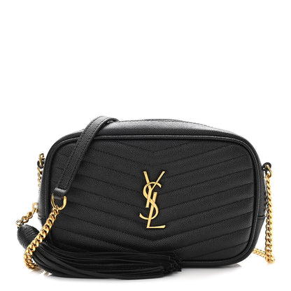 Saint Laurent Grain De Poudre Matelasse Monogram Mini Lou Camera Bag Black 1 of 10