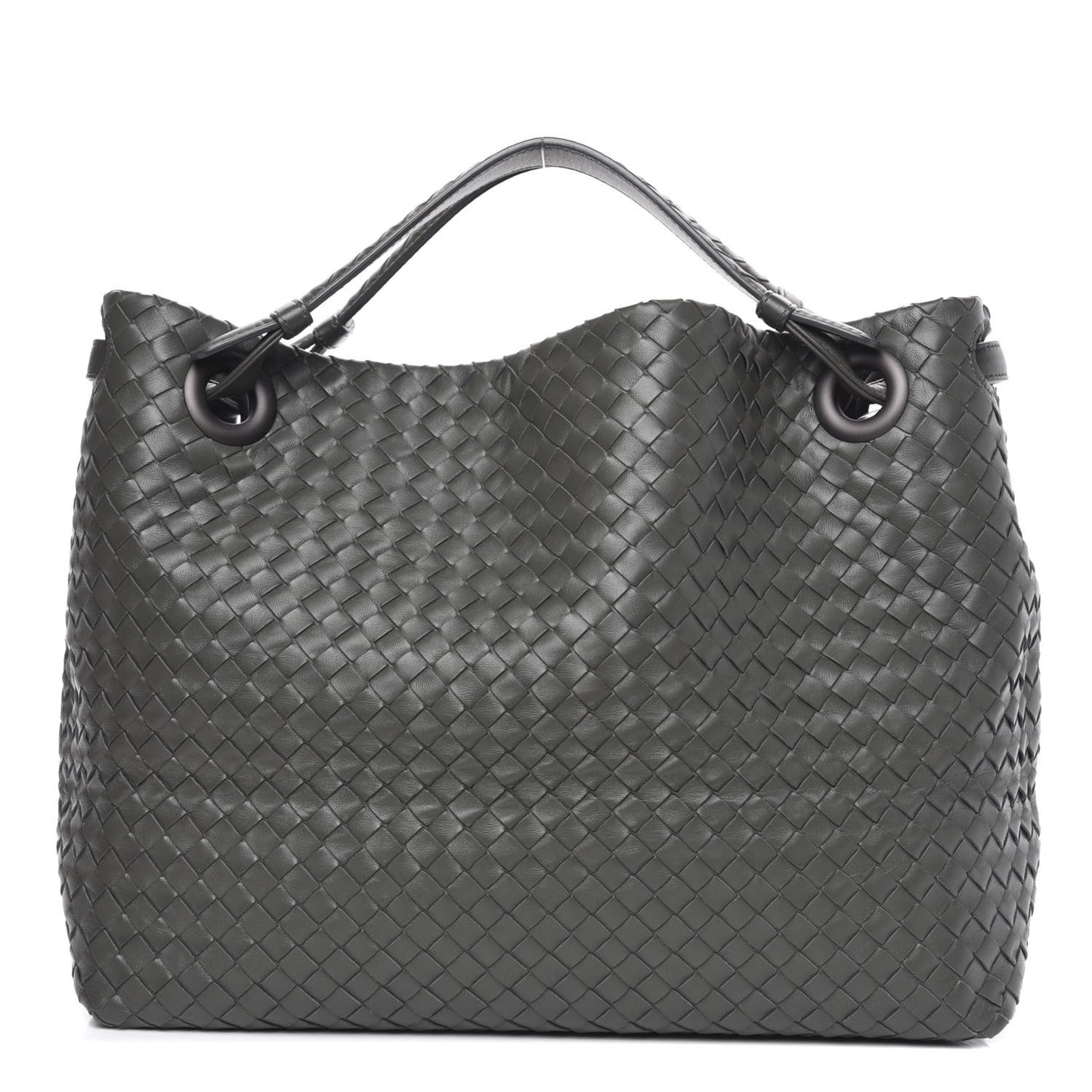Nappa Intrecciato Medium Garda Bag Light Grey