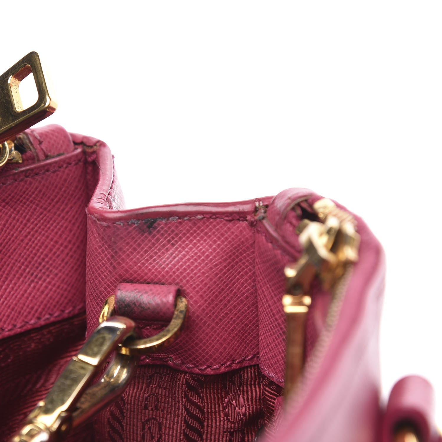 Prada Saffiano Mini Galleria Double Zip Tote Peonia 11 of 12