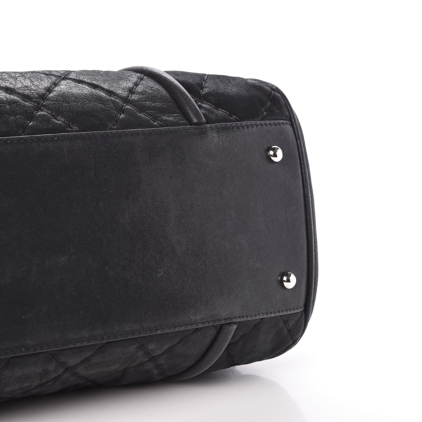 Iridescent Calfskin Quilted Relax CC Bowler Black