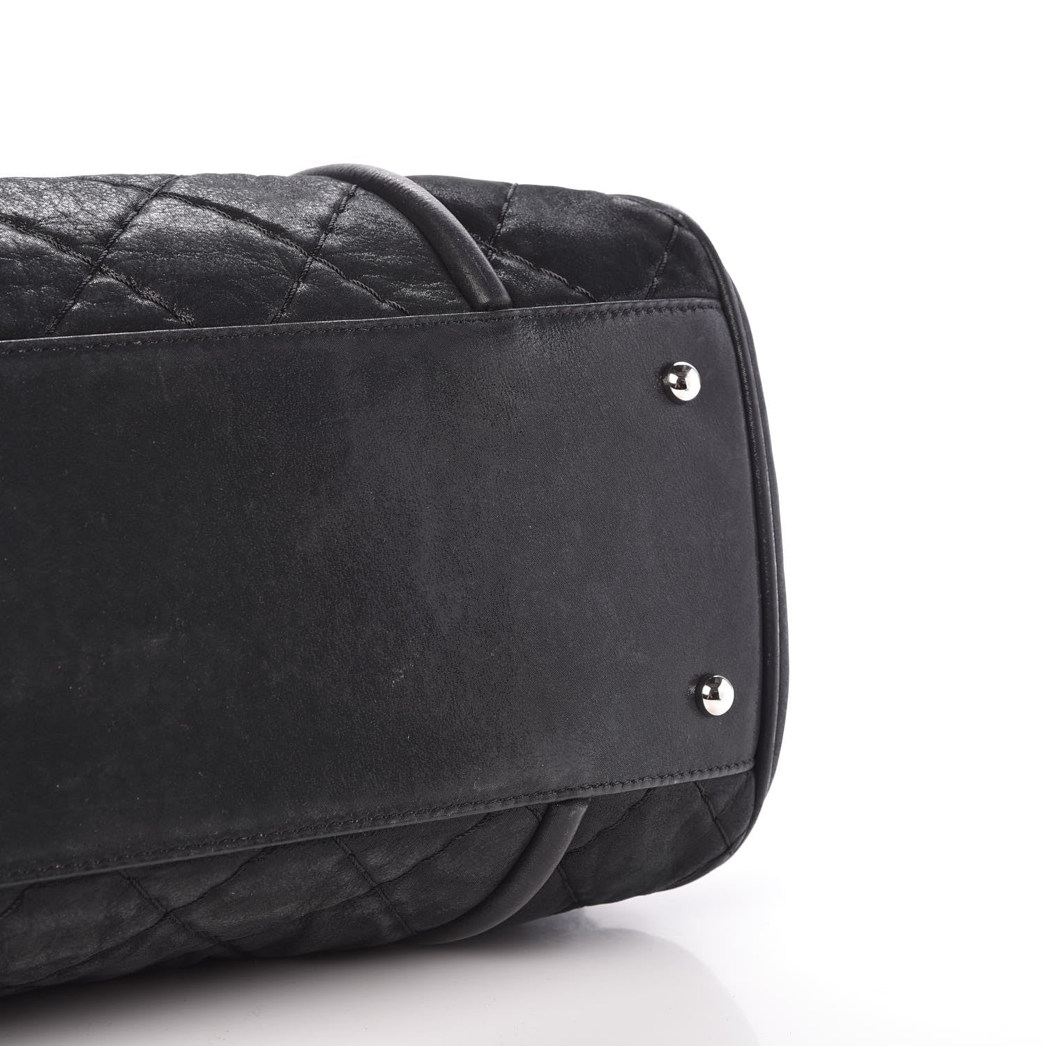 Chanel Iridescent Calfskin Quilted Relax CC Bowler Black 11 of 11