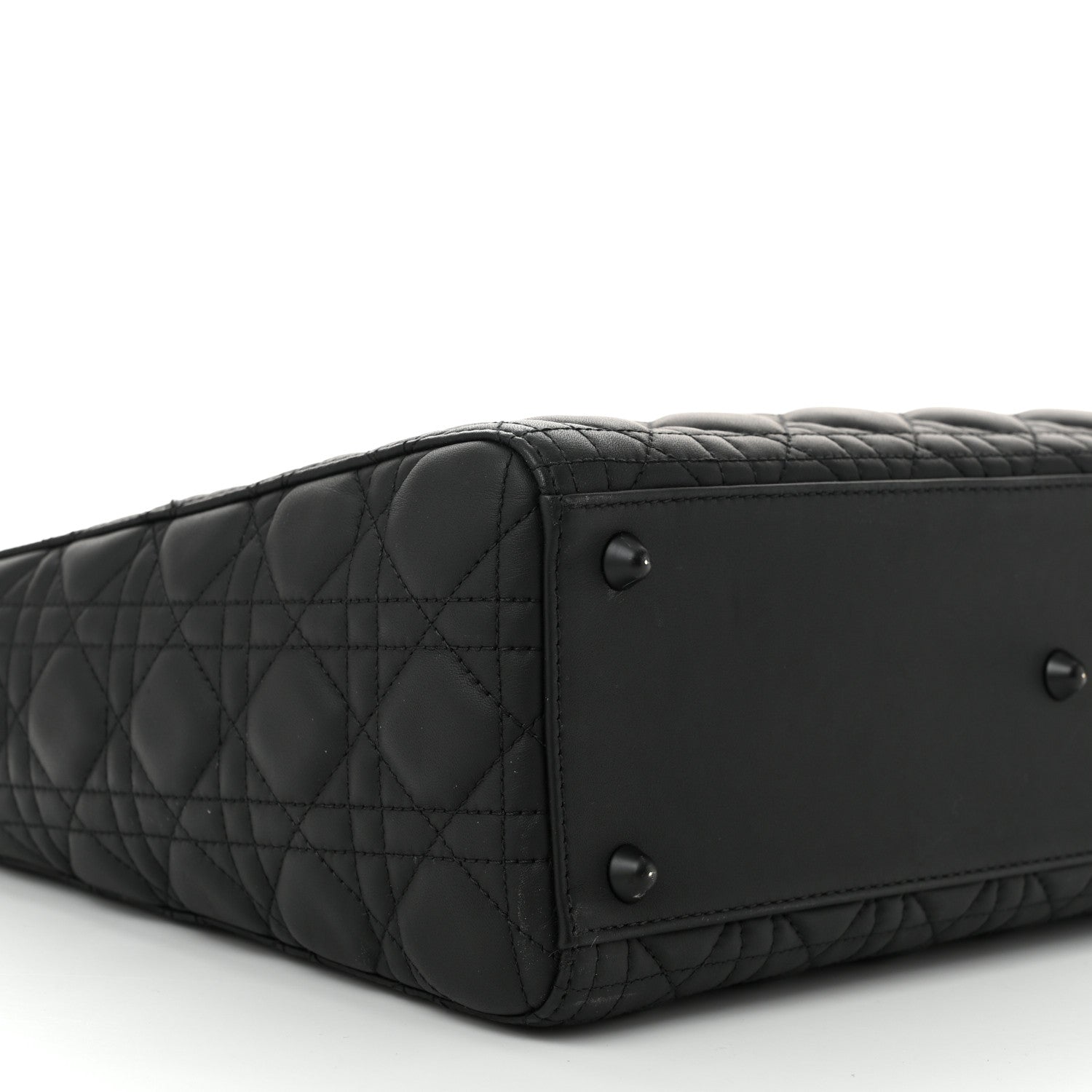 Christian Dior Ultra Matte Calfskin Cannage Large Lady Dior Black 9 of 10