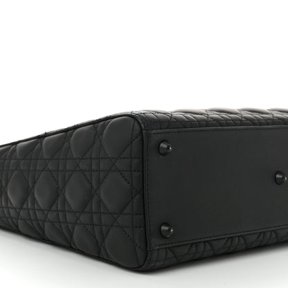 Christian Dior Ultra Matte Calfskin Cannage Large Lady Dior Black 9 of 10