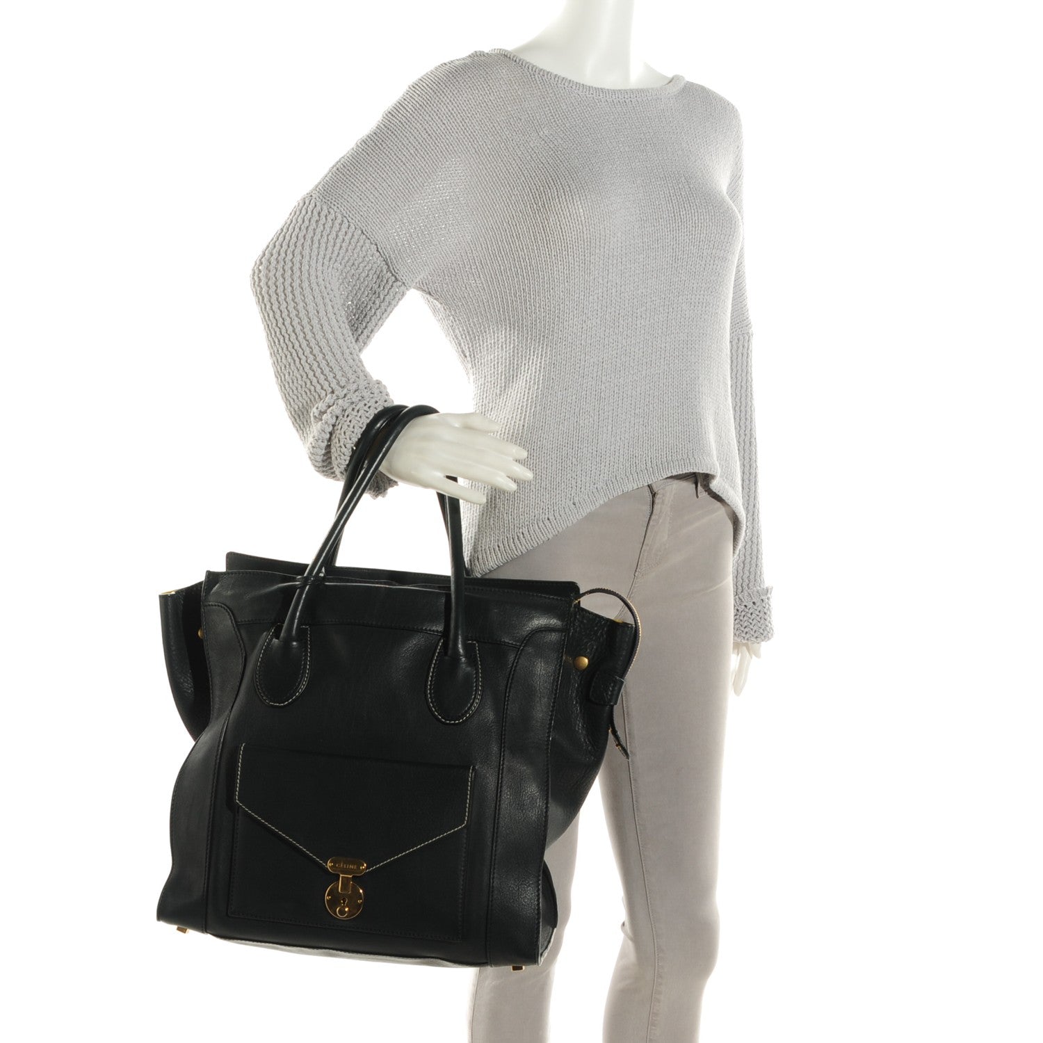 Celine Smooth Calfskin Medium Envelope Luggage Navy 2 of 9