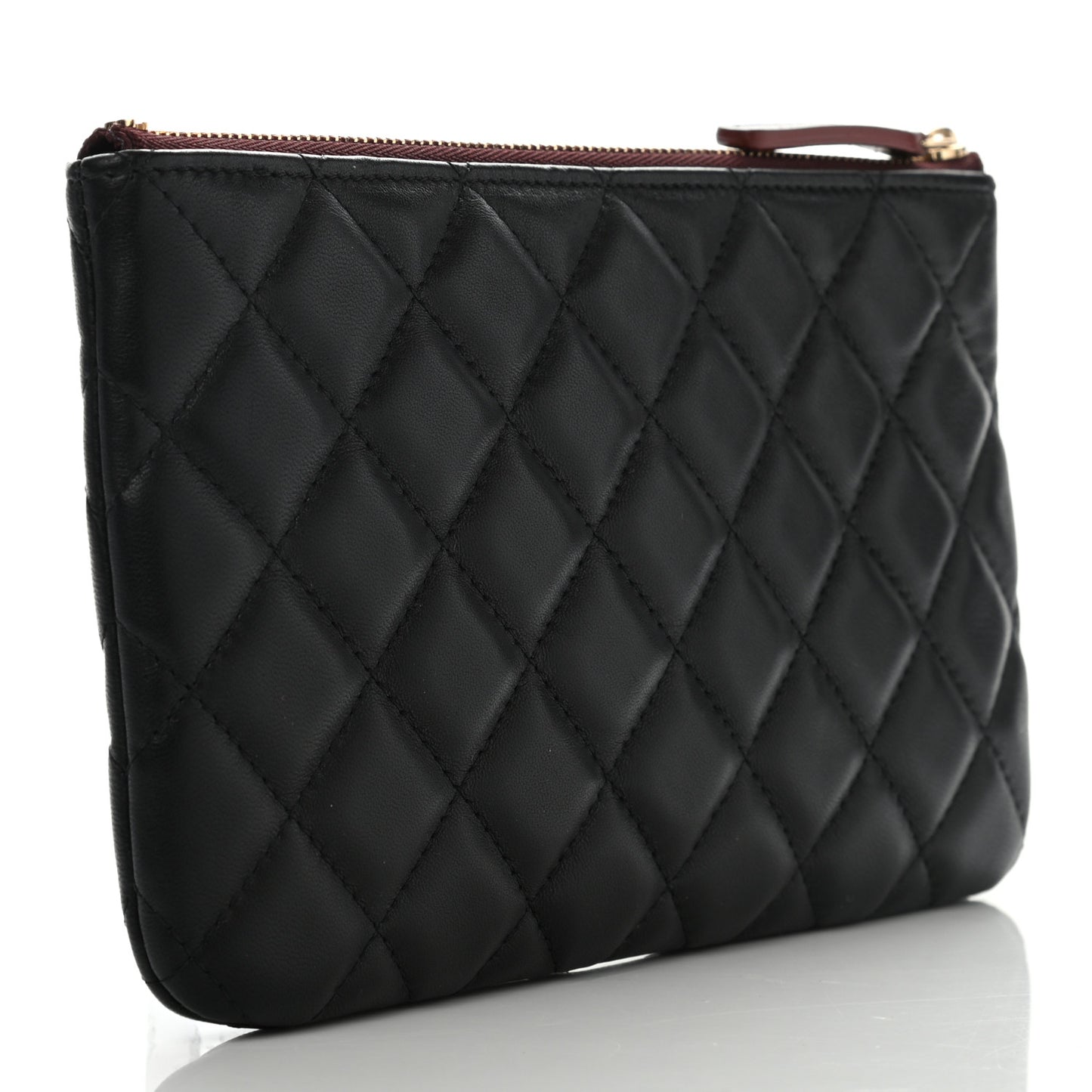 Lambskin Quilted Cosmetic Case Black