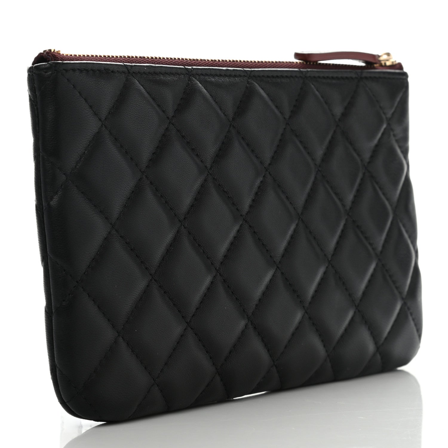 Chanel Lambskin Quilted Cosmetic Case Black 3 of 8