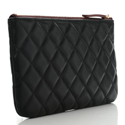 Chanel Lambskin Quilted Cosmetic Case Black 3 of 8
