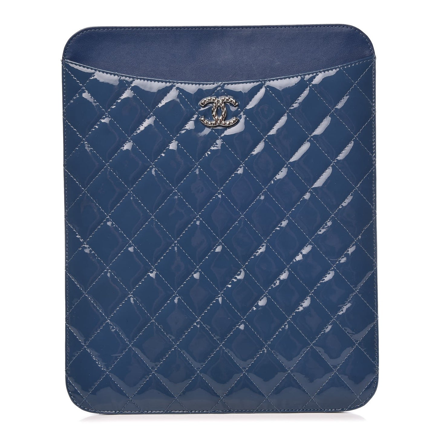 Patent Quilted Brilliant iPad Case Blue