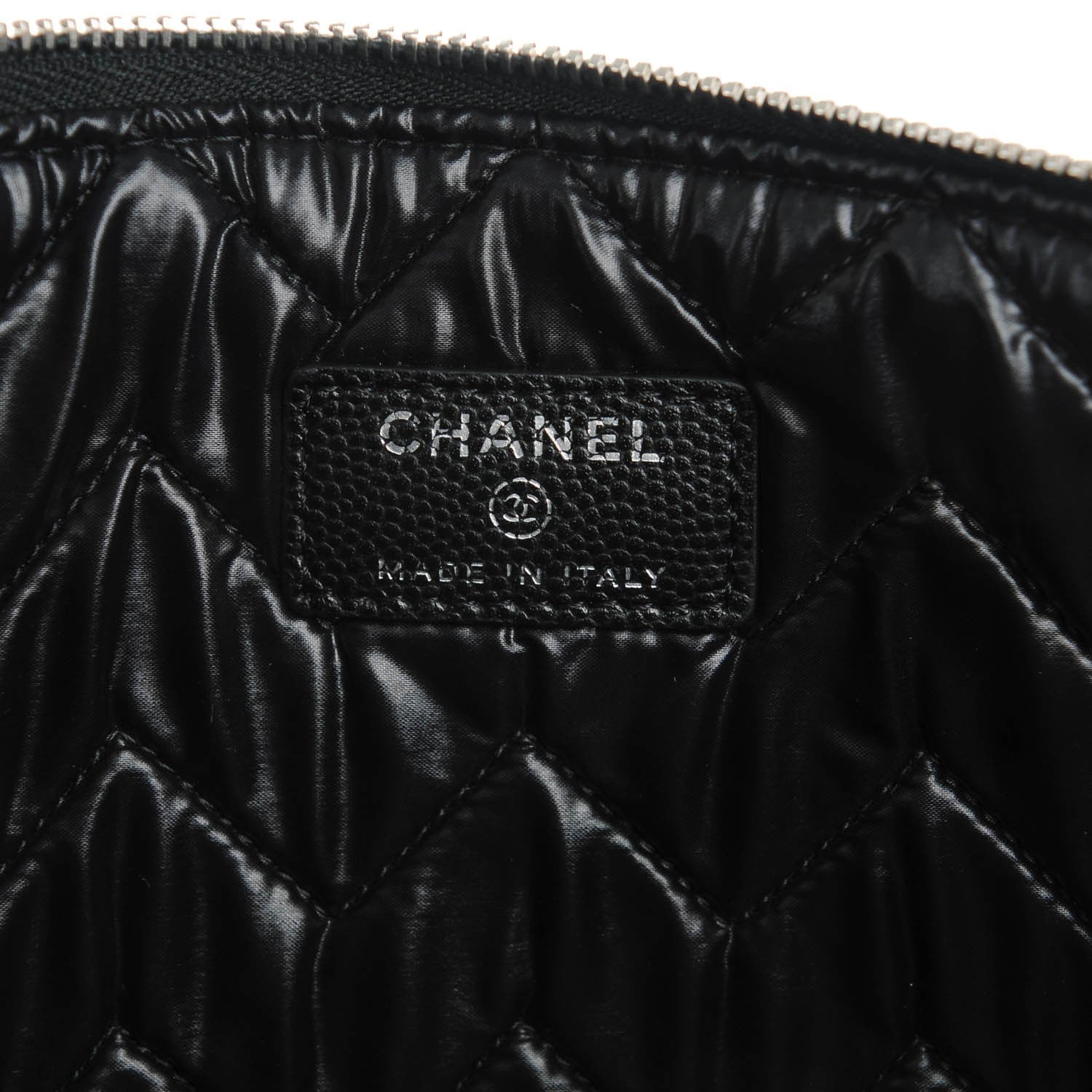 Chanel Caviar Chevron Medium Cosmetic Case Black 7 of 8