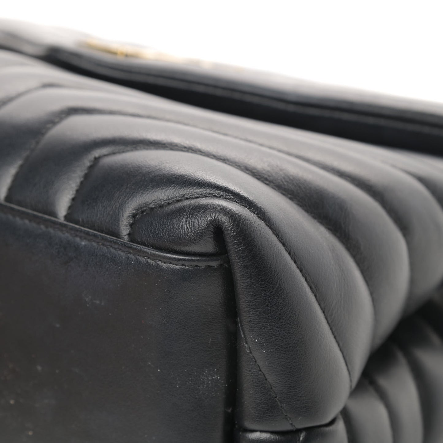 Calfskin Y Quilted Monogram Medium Loulou Chain Satchel Black