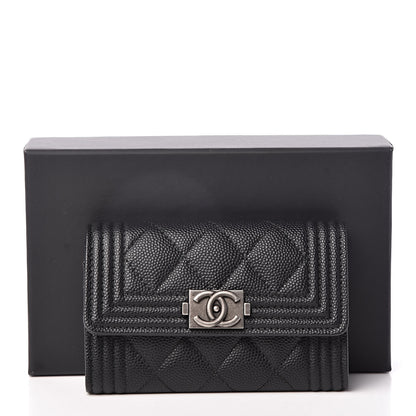 Chanel Caviar Quilted Boy Flap Card Holder Black 9 of 9
