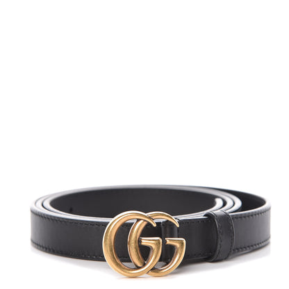 Gucci Calfskin Double G 20mm Belt 100 40 Black 1 of 6