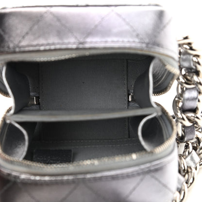 Chanel Gradient Metallic Lambskin Quilted Like A Wallet Clutch With Chain Silver Purple 5 of 12