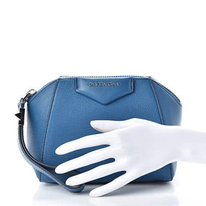 Givenchy Sugar Goatskin Small Antigona Beauty Wristlet Medium Blue 2 of 10